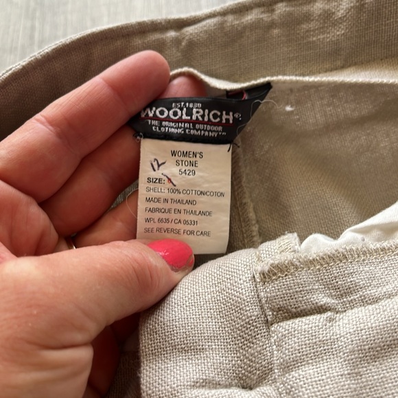 Khaki taupe cotton summer skirt by Woolrich Sz 6 - Picture 3 of 7